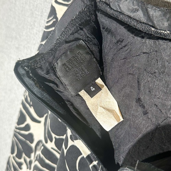 Anna Sui Pleated Black & White Floral Skirt Size 4 Women's Vintage - Picture 3 of 7